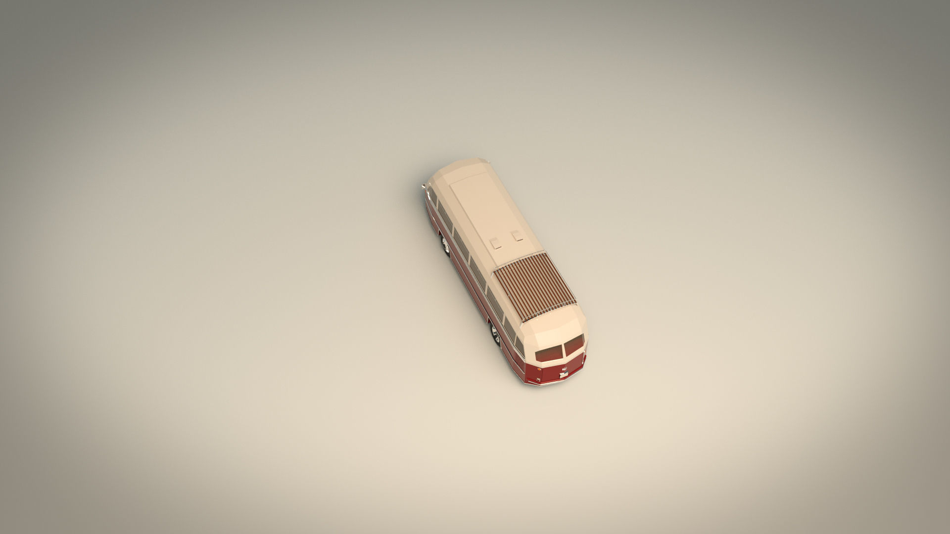 Low Poly Vintage Bus 02 Low-poly 3D model_5