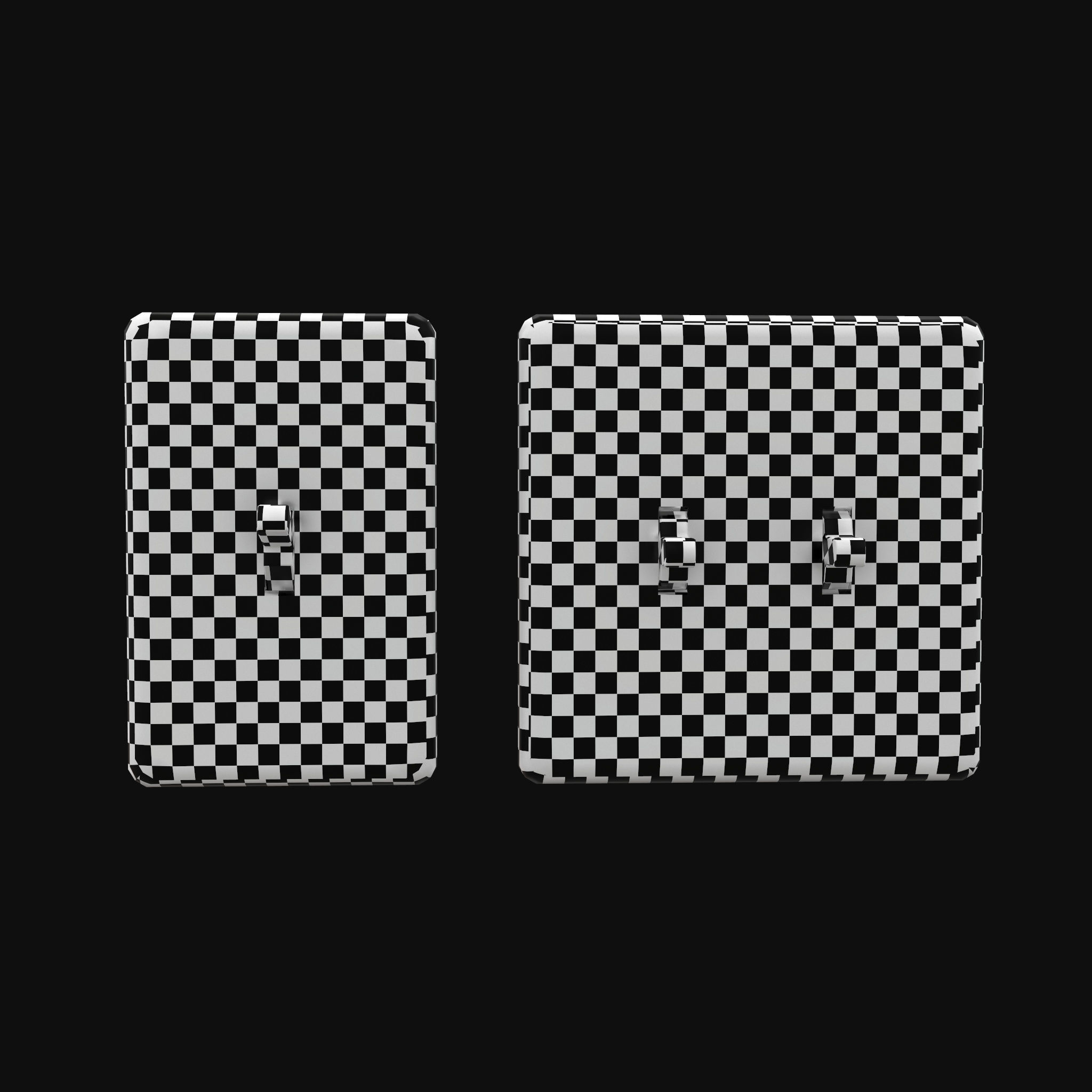 Single - Dual Light Switch - PBR Game Ready Low-poly 3D model_11