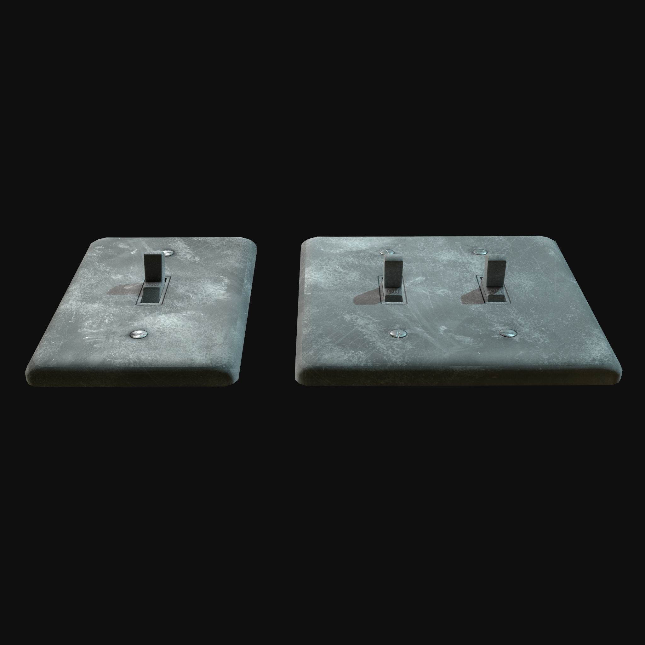 Single - Dual Light Switch - PBR Game Ready Low-poly 3D model_22