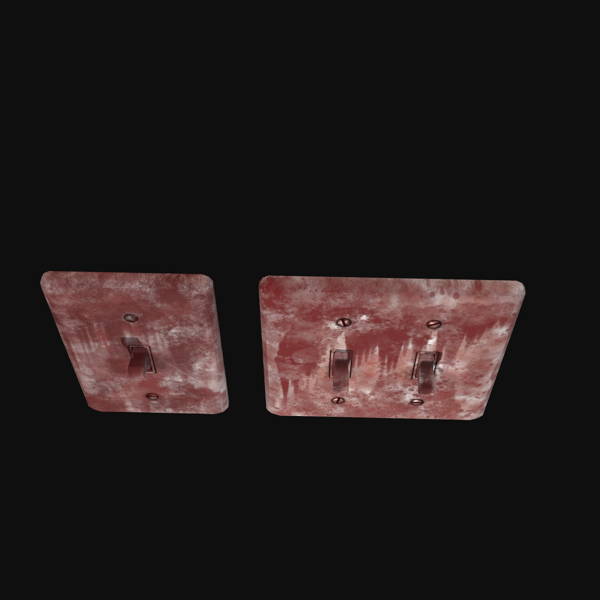 Single - Dual Light Switch - PBR Game Ready Low-poly 3D model_8