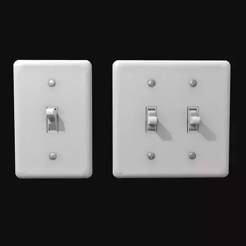 Single - Dual Light Switch - PBR Game Ready Low-poly 3D model