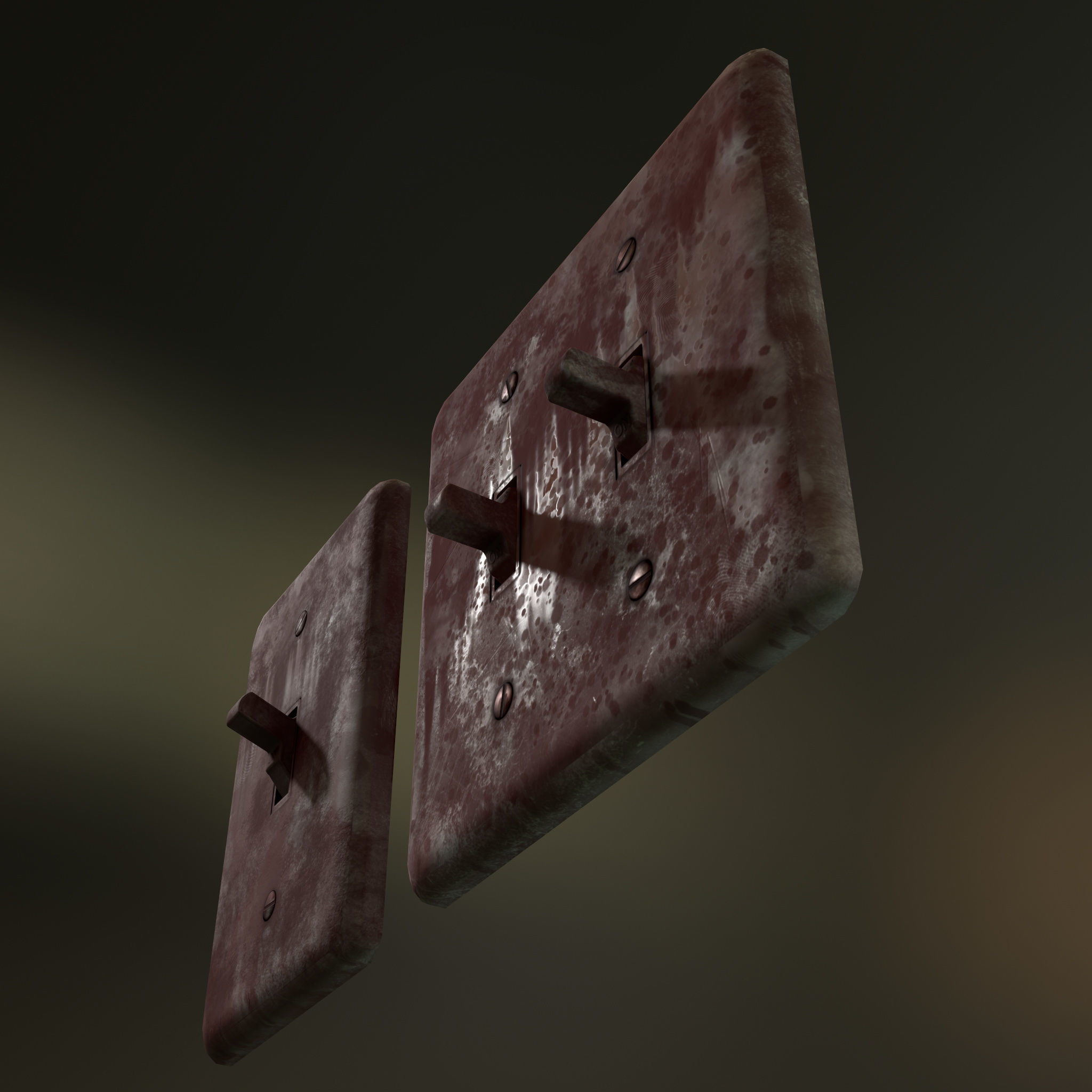 Single - Dual Light Switch - PBR Game Ready Low-poly 3D model_13