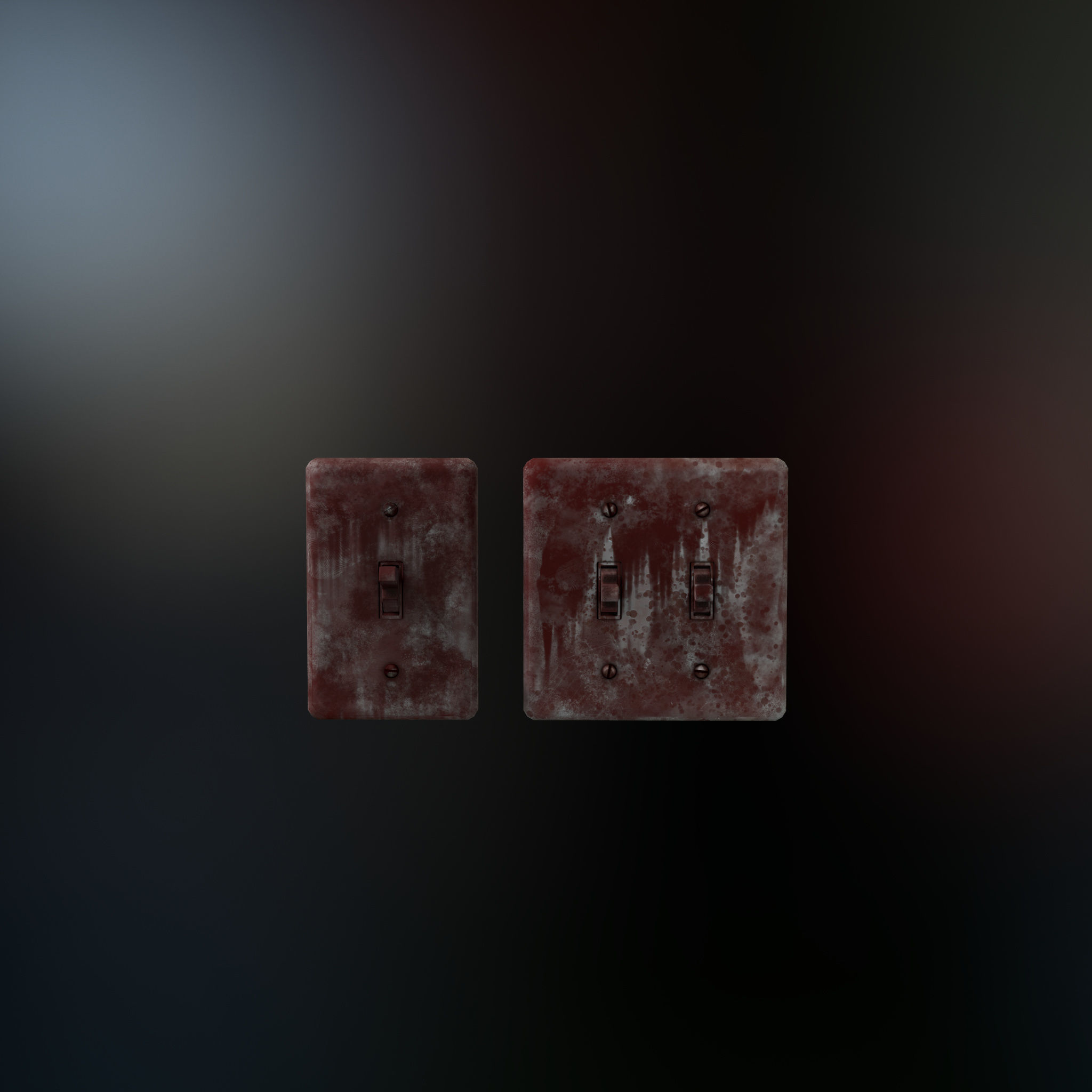 Single - Dual Light Switch - PBR Game Ready Low-poly 3D model_20