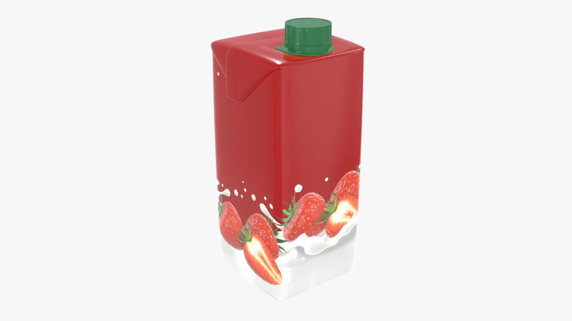 Milkshake 470ml cardboard box packaging with cap 3D model