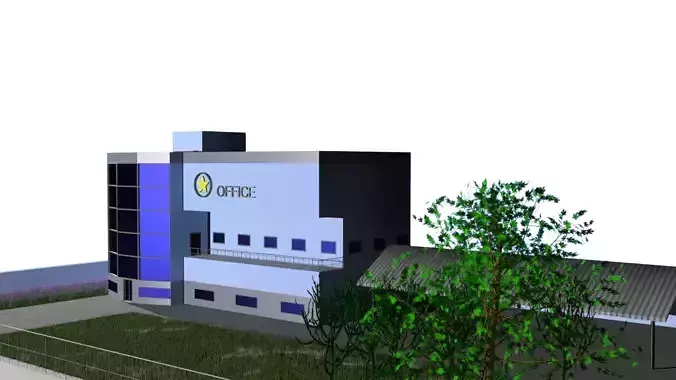 Office 3D model industrial building Free 3D model