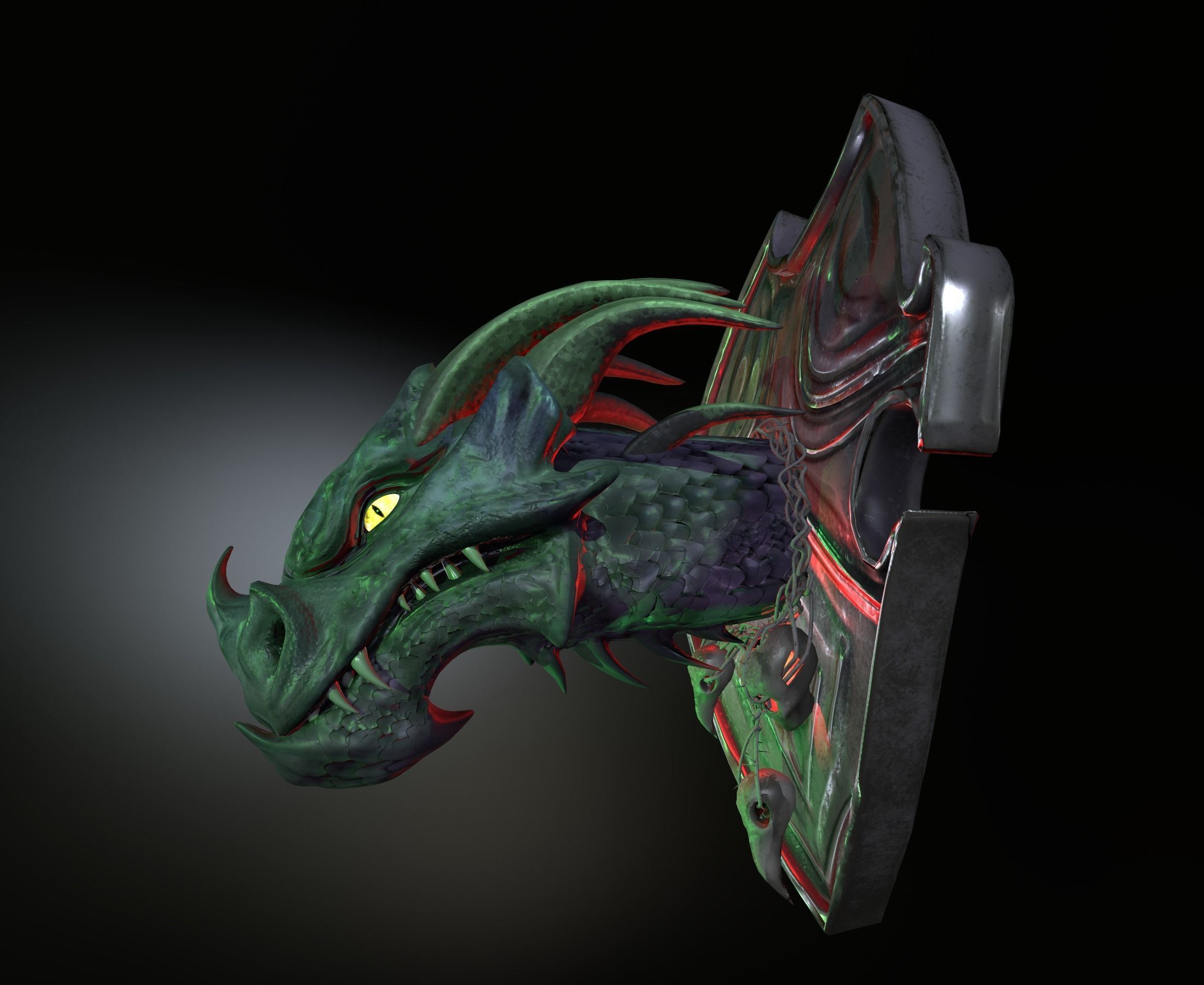Dragon head Low-poly 3D model_6