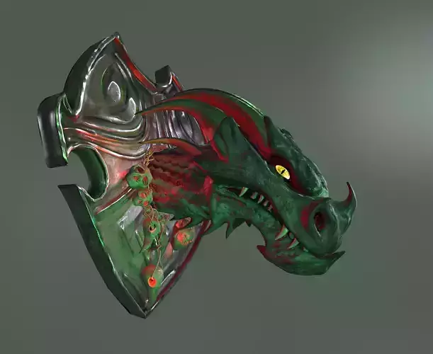 Dragon head Low-poly 3D model