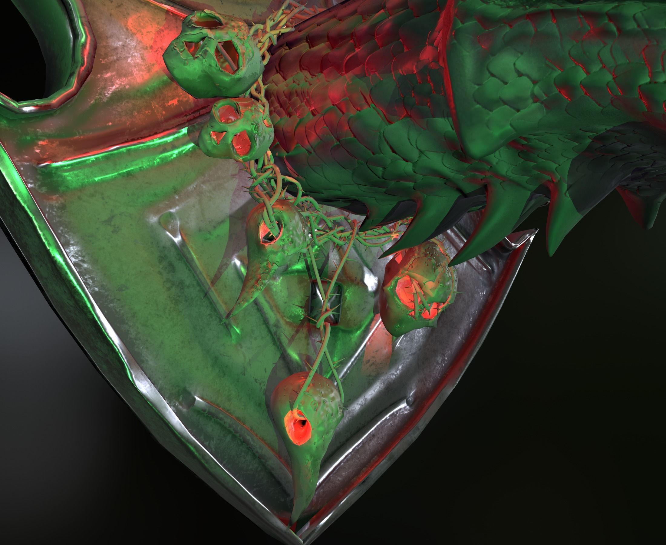 Dragon head Low-poly 3D model_10