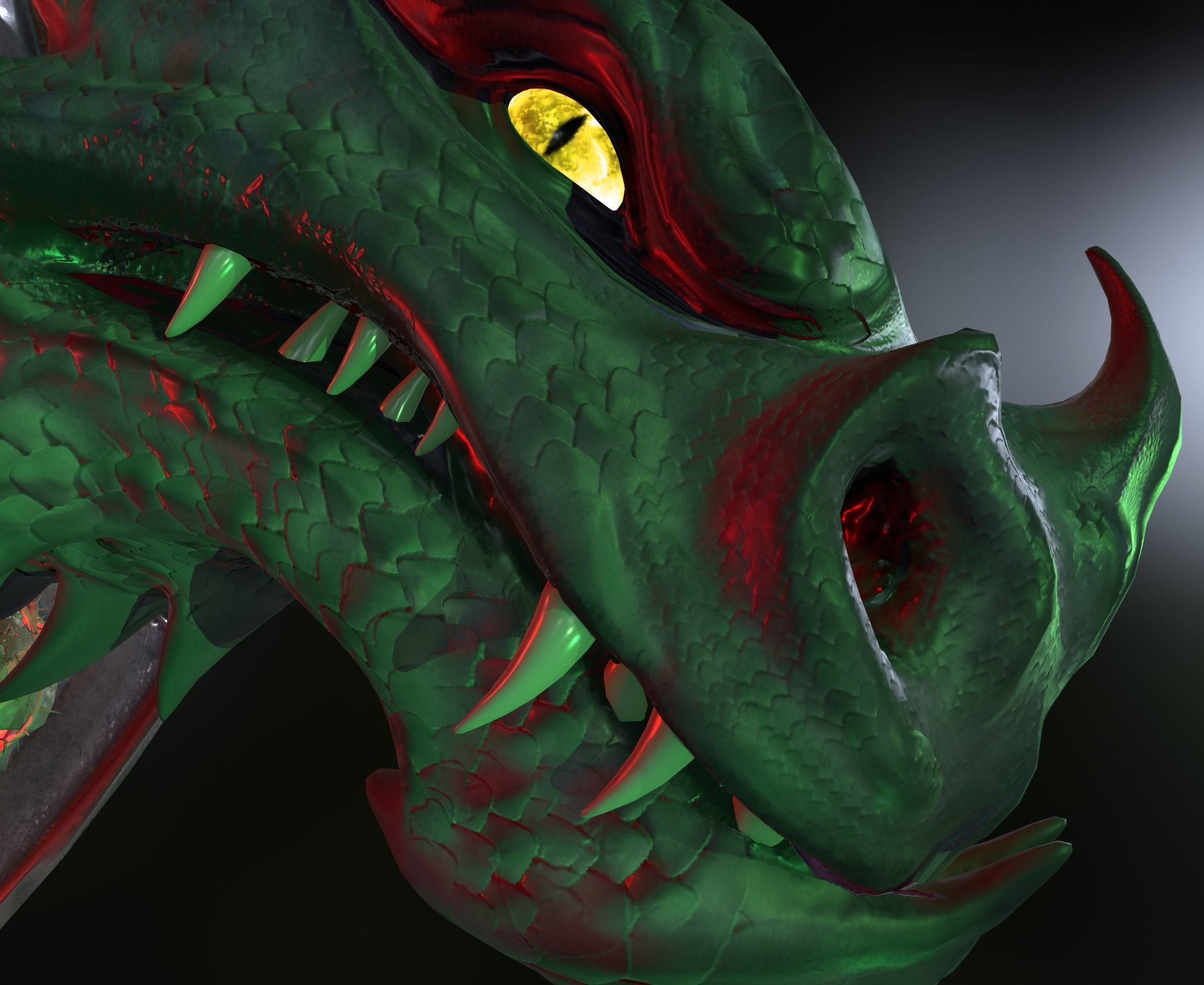 Dragon head Low-poly 3D model_7