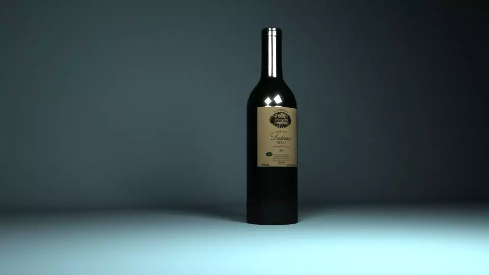 Wine bottle Low-poly 3D model