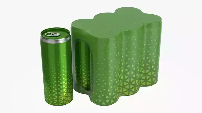 Packaging for six 250ml slim beverage soda cans 3D model
