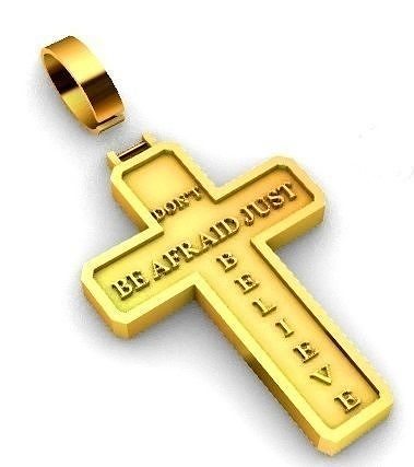  Cross jesus pendant with bible verse about hope double face  3D print model