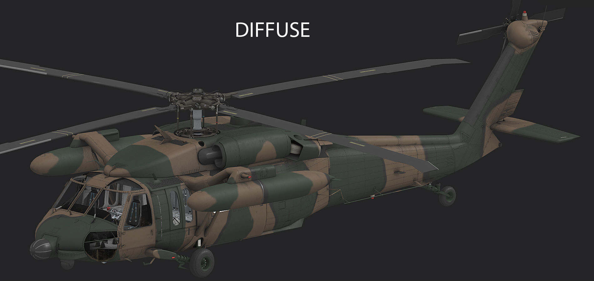 UH60 JA Black Hawk Low-poly 3D model_1