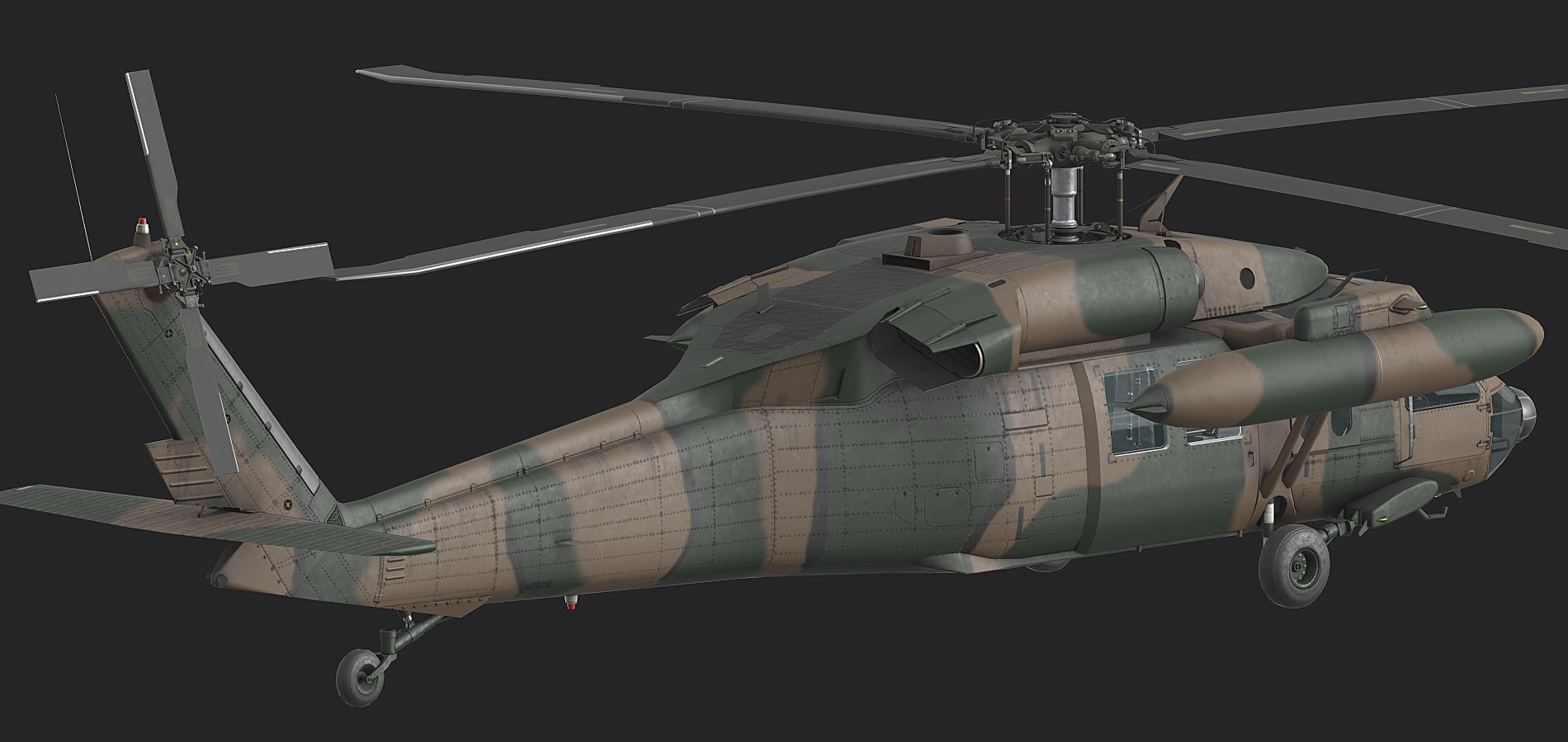 UH60 JA Black Hawk Low-poly 3D model_6