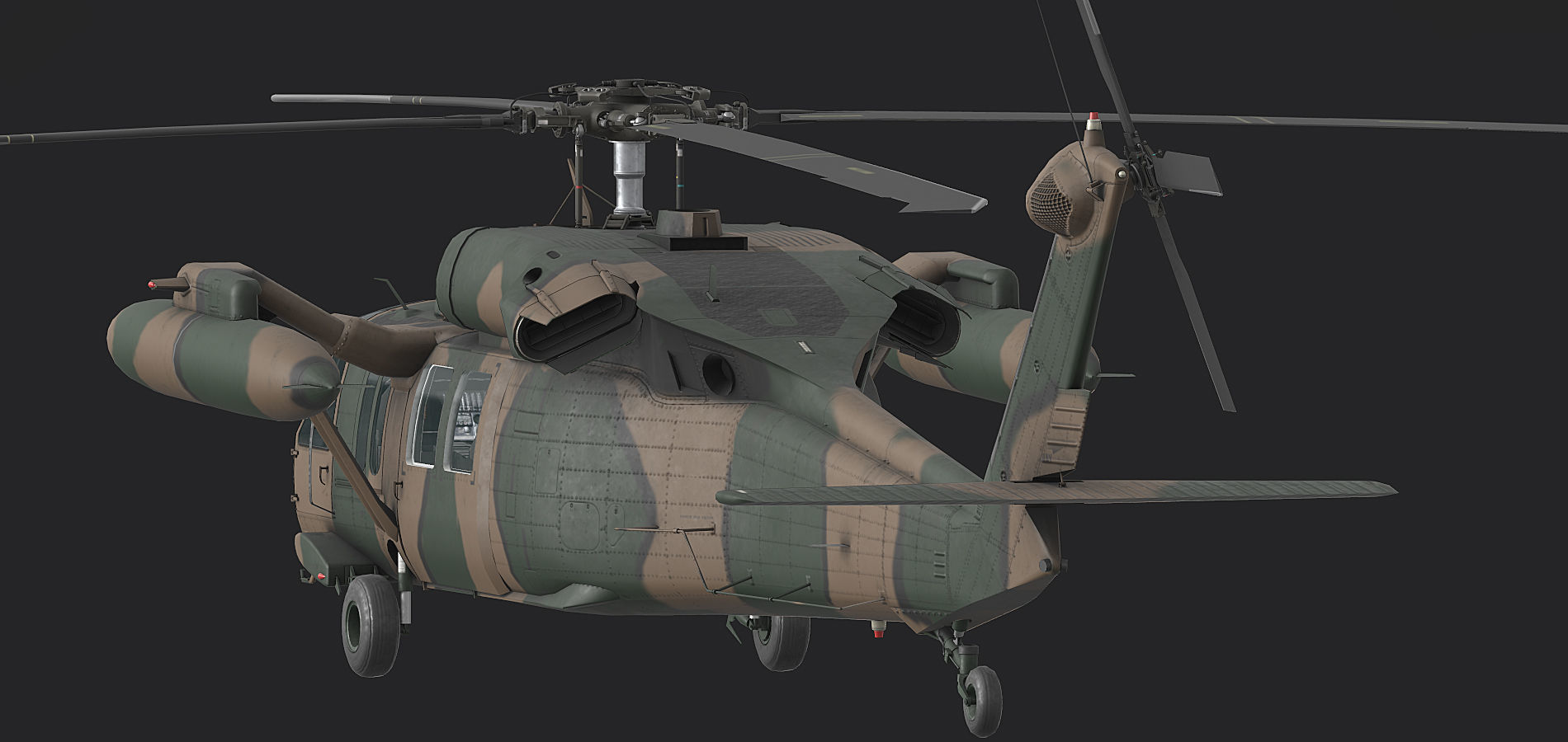 UH60 JA Black Hawk Low-poly 3D model_5