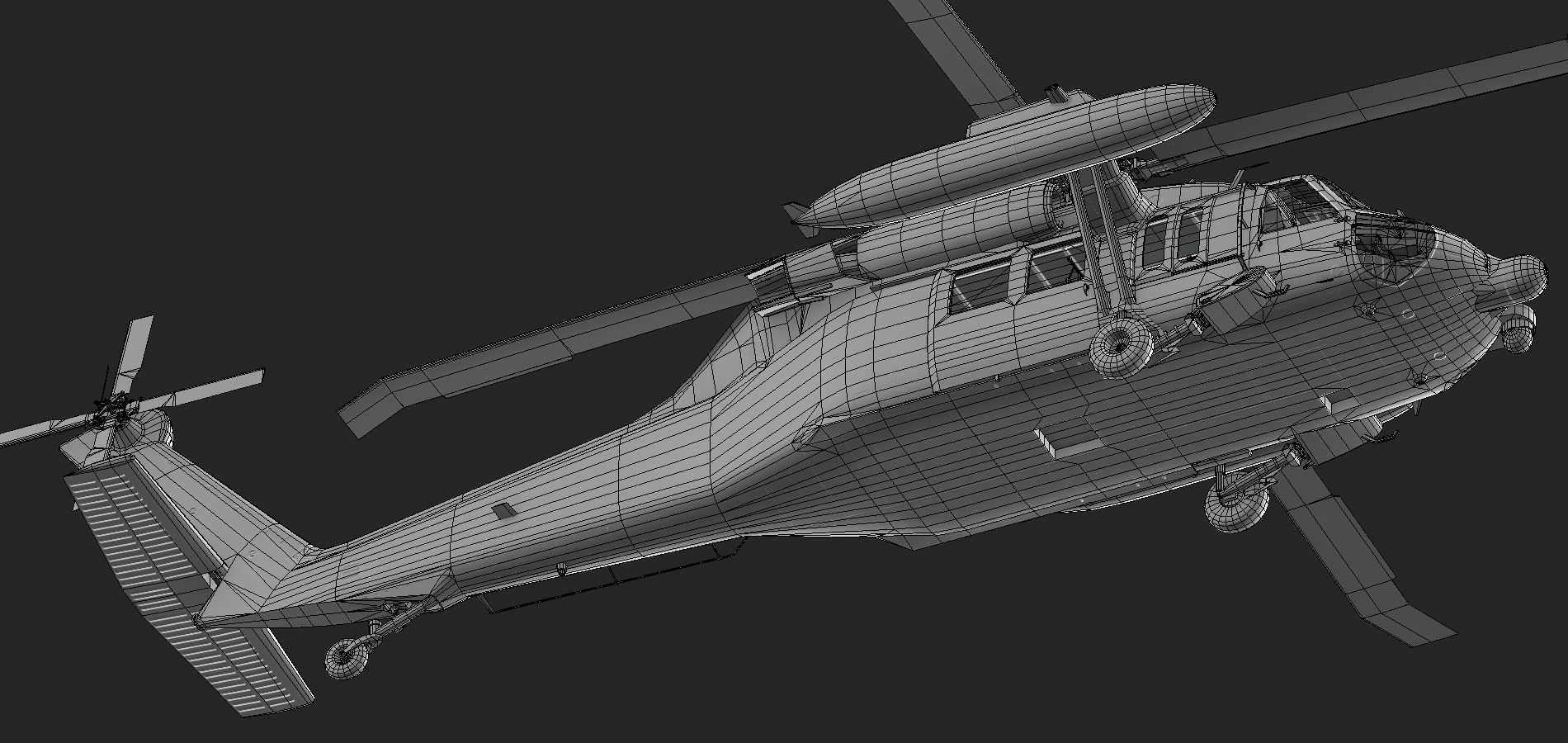 UH60 JA Black Hawk Low-poly 3D model_14
