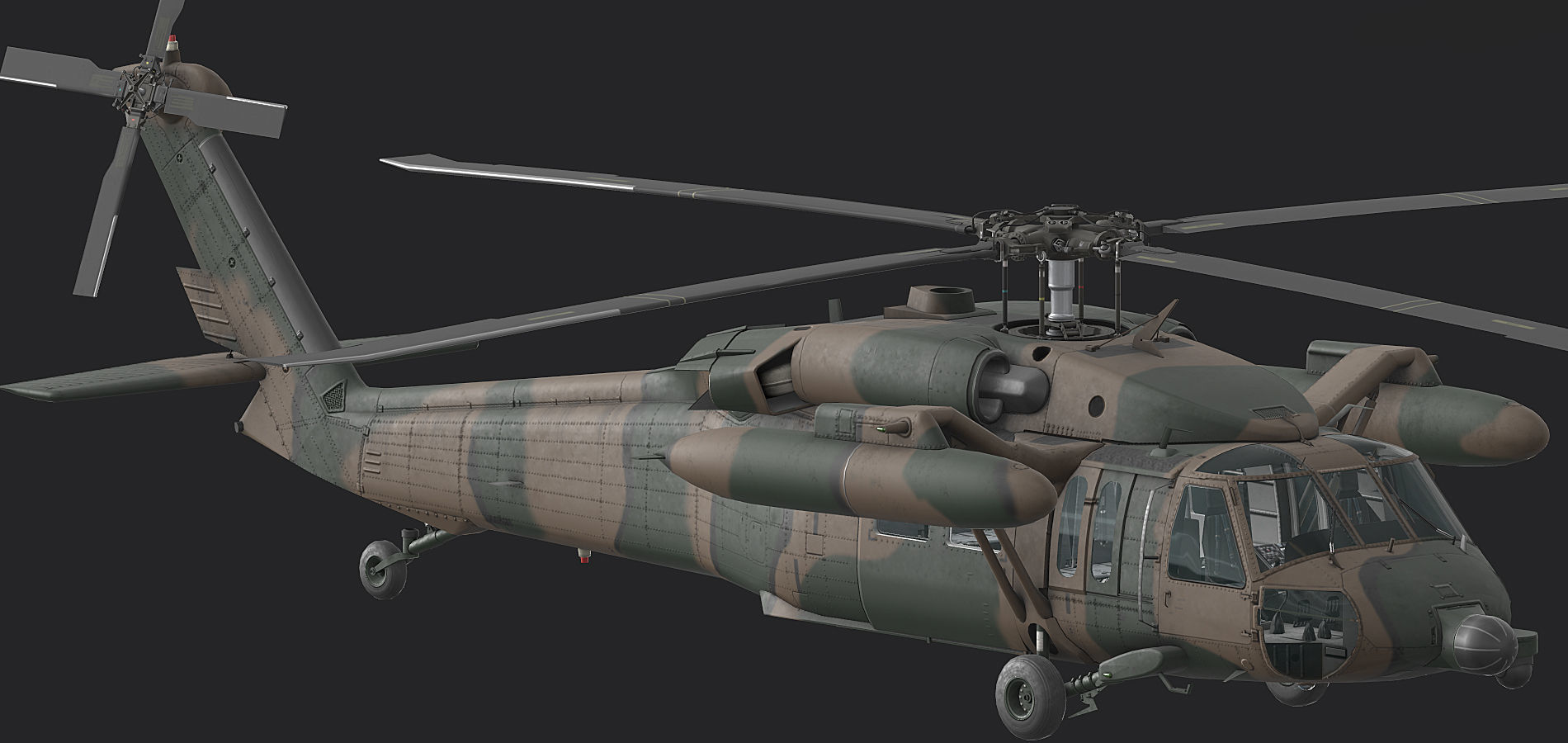 UH60 JA Black Hawk Low-poly 3D model_7