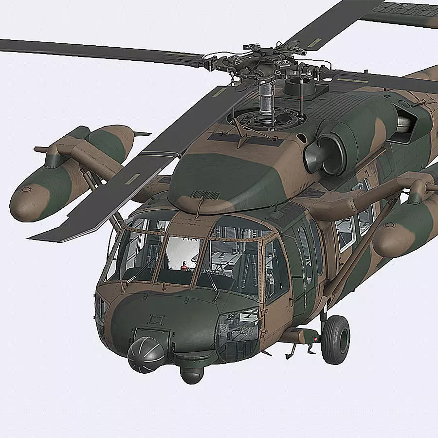 UH60 JA Black Hawk Low-poly 3D model_0