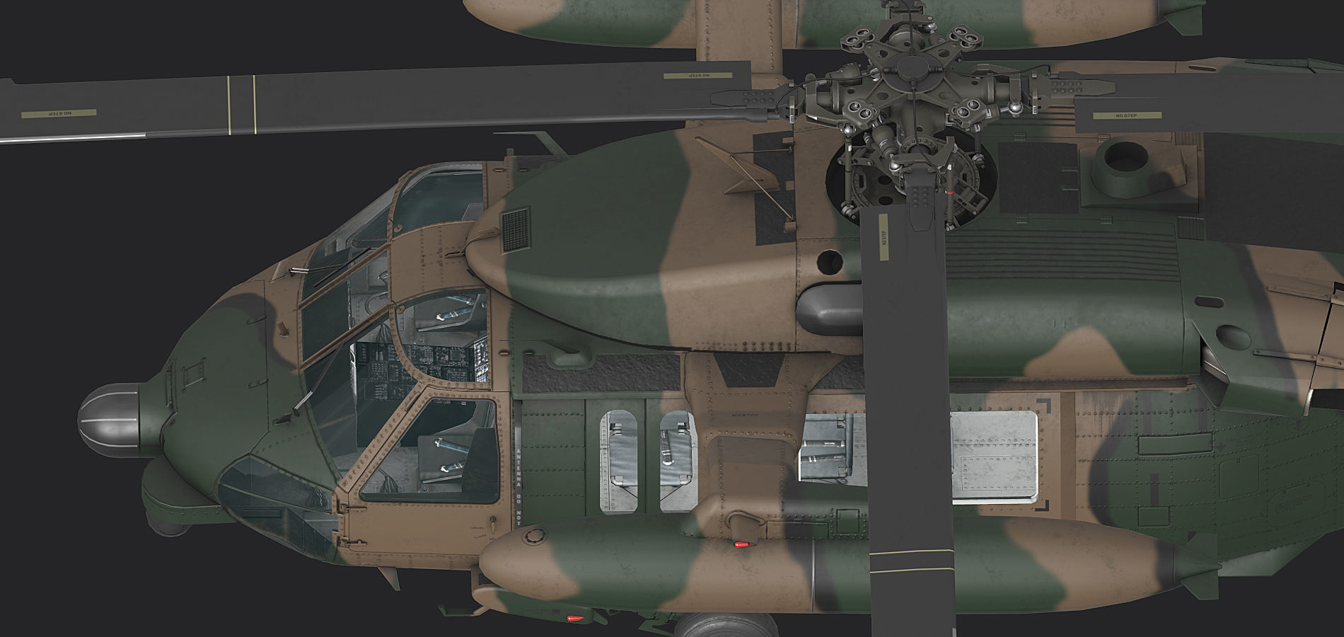 UH60 JA Black Hawk Low-poly 3D model_9