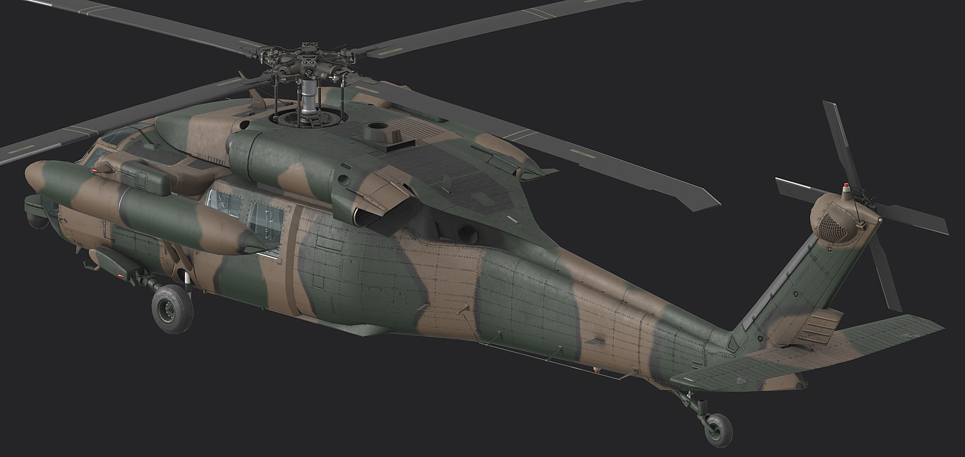 UH60 JA Black Hawk Low-poly 3D model_4