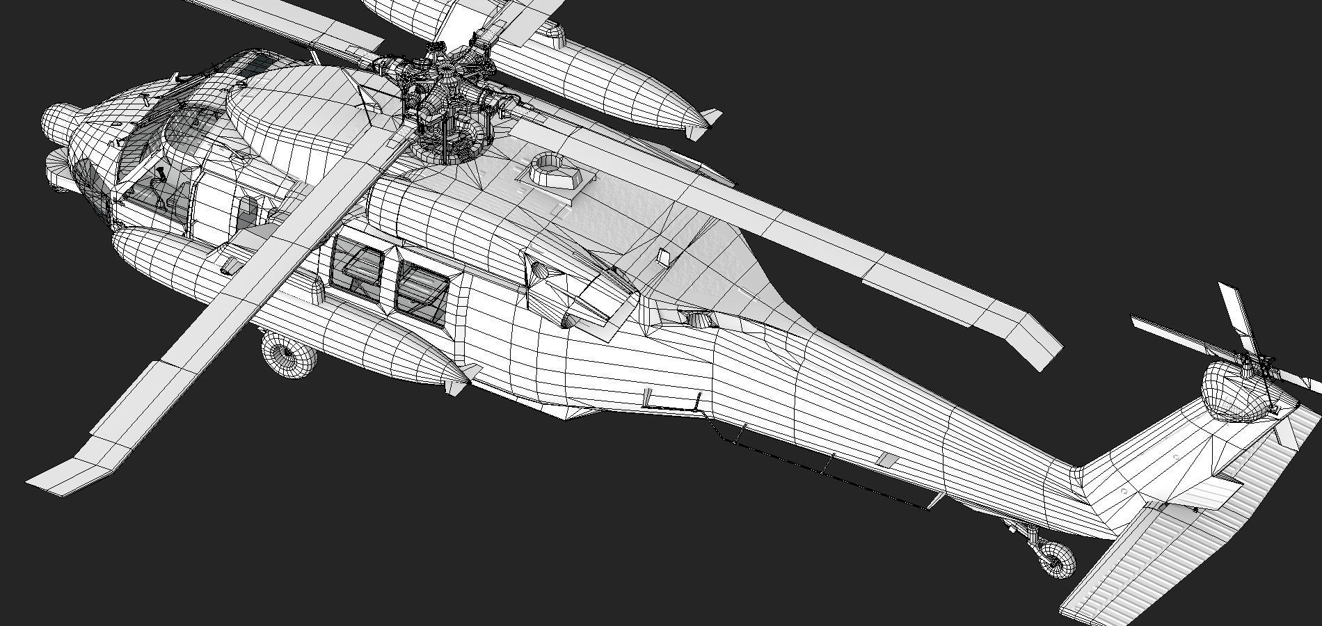 UH60 JA Black Hawk Low-poly 3D model_12