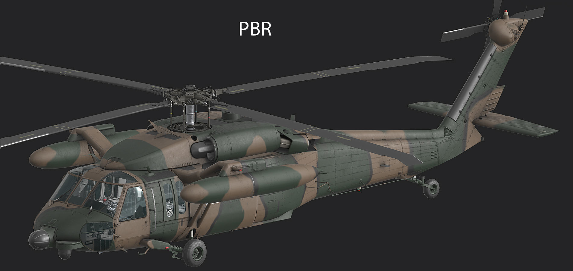 UH60 JA Black Hawk Low-poly 3D model_2