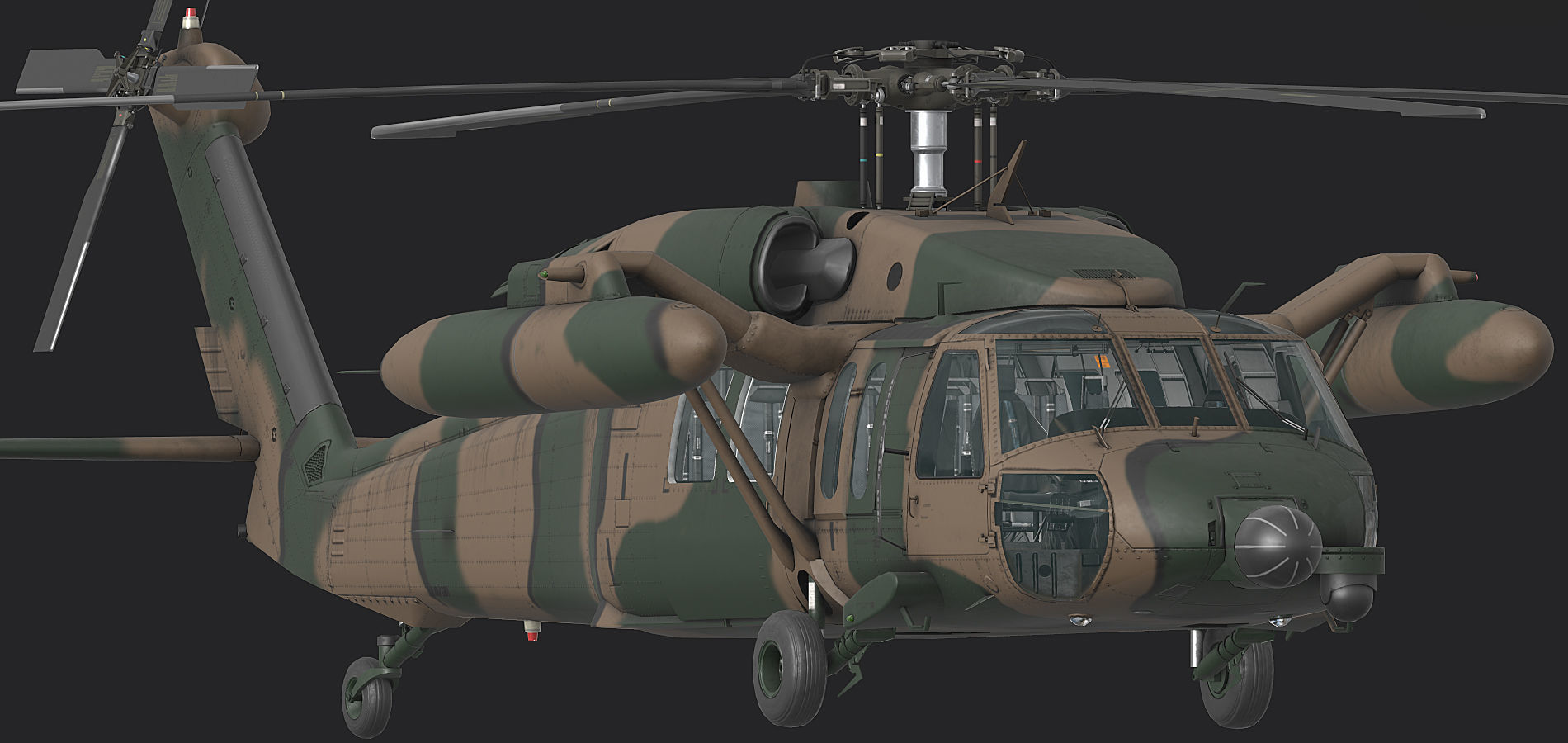 UH60 JA Black Hawk Low-poly 3D model_8