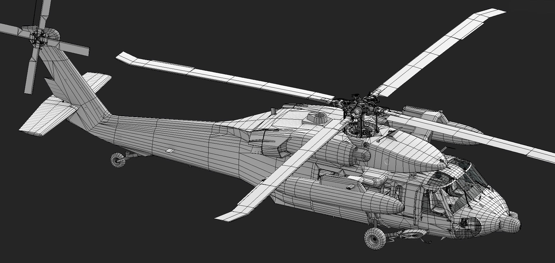UH60 JA Black Hawk Low-poly 3D model_13