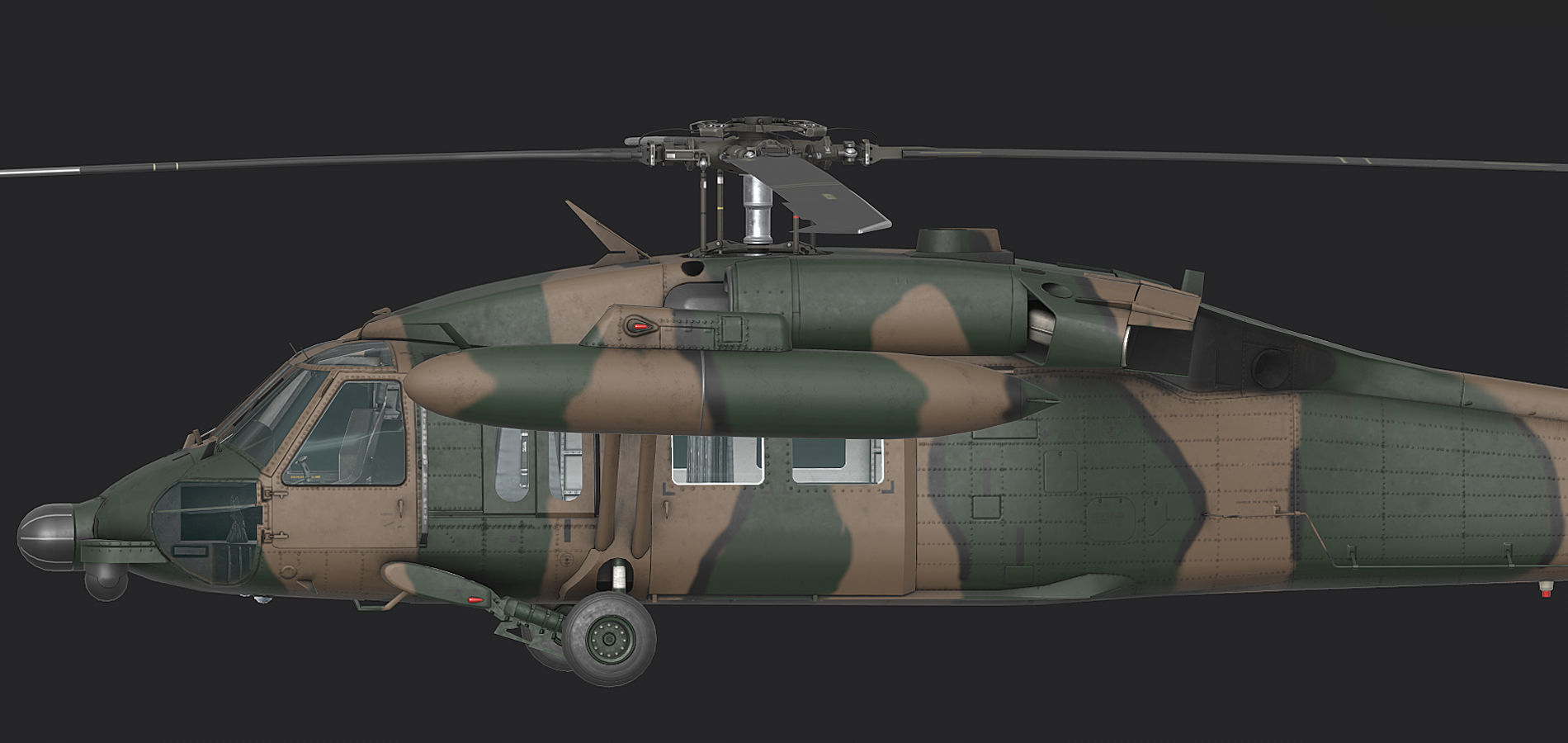UH60 JA Black Hawk Low-poly 3D model_3