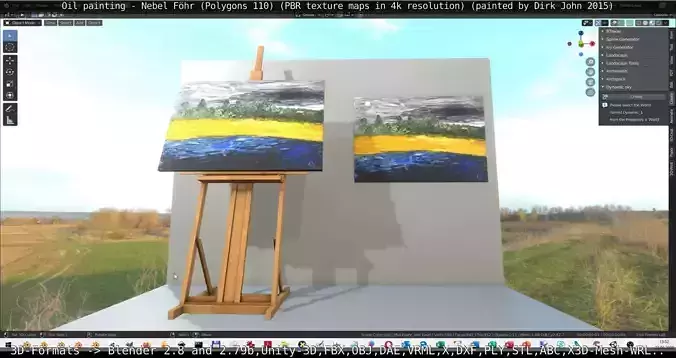 Oil Painting - Mist Foehr  Low-poly 3D model