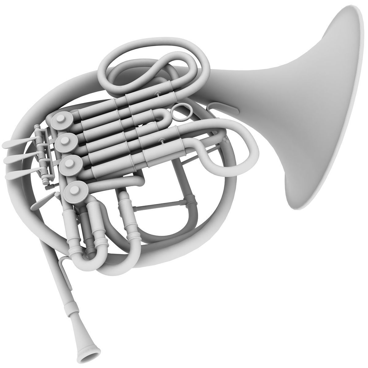 French Horn 3D model_8