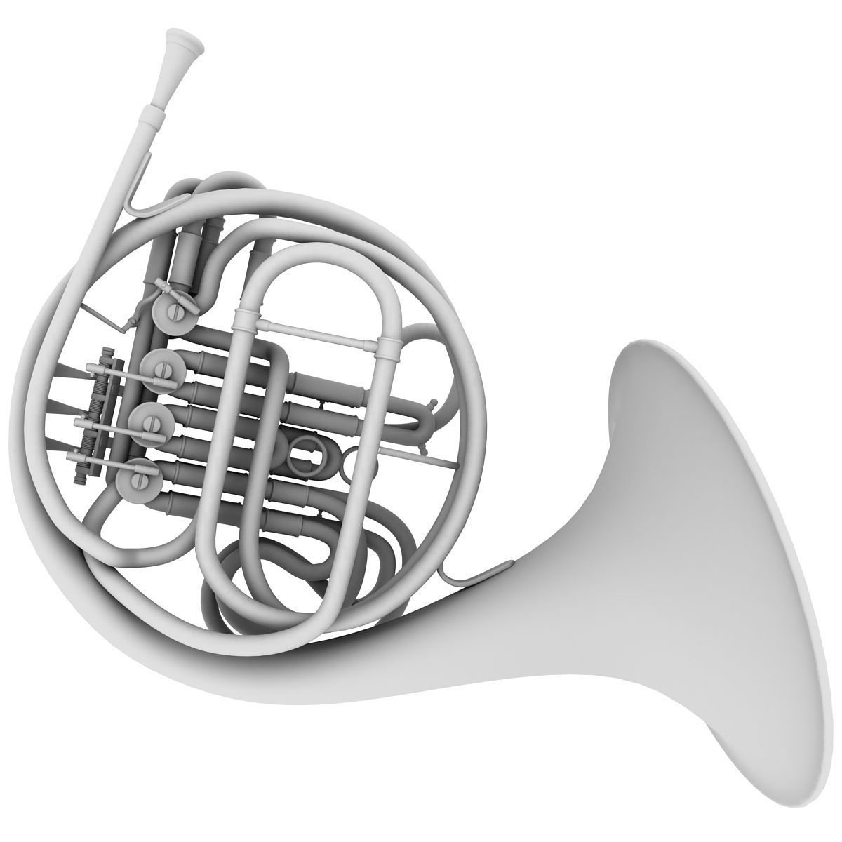 French Horn 3D model_10