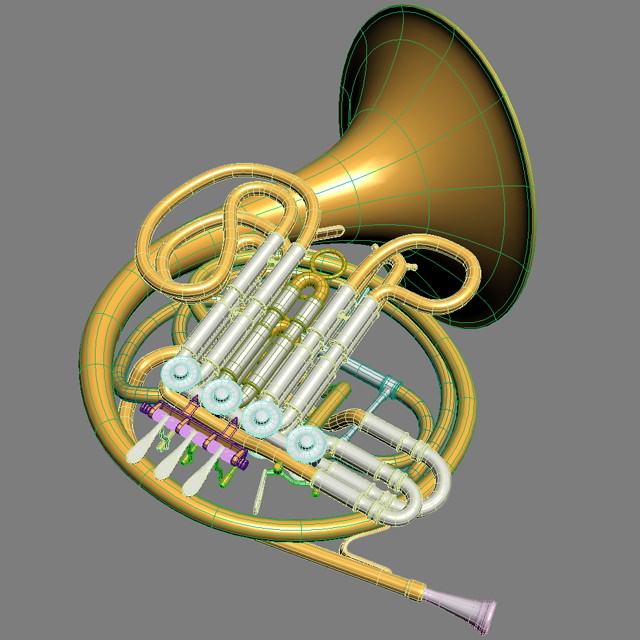 French Horn 3D model_7