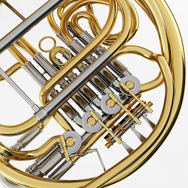 French Horn 3D model_3