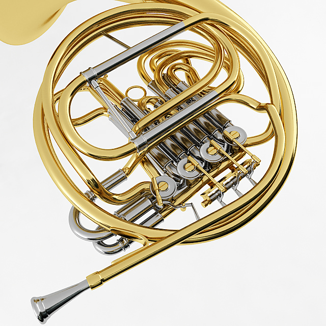 French Horn 3D model_1