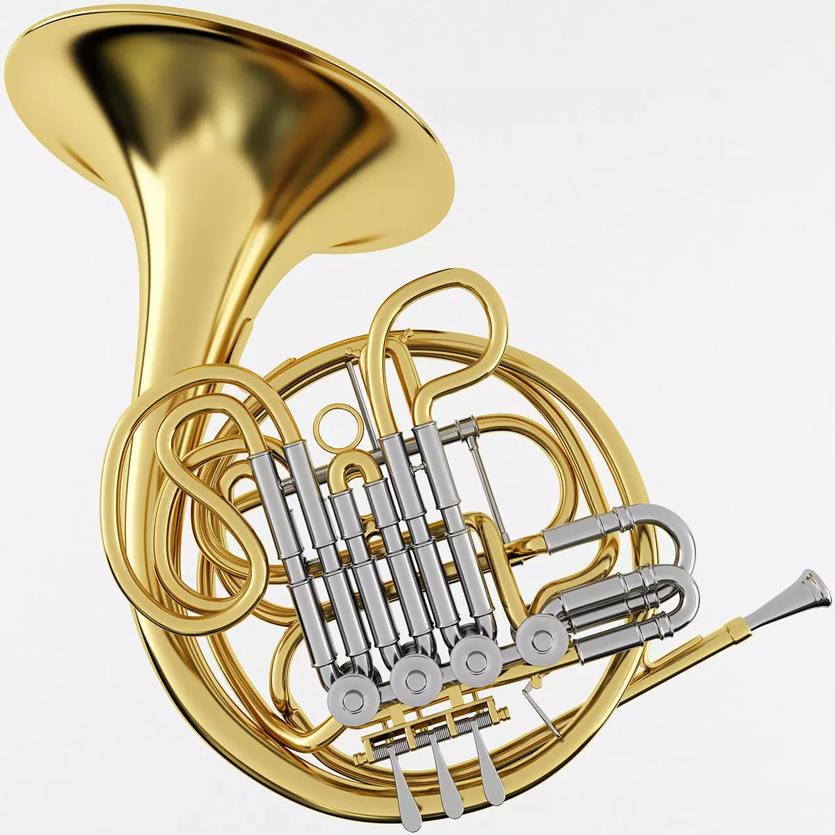 French Horn 3D model_0