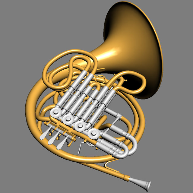 French Horn 3D model_6