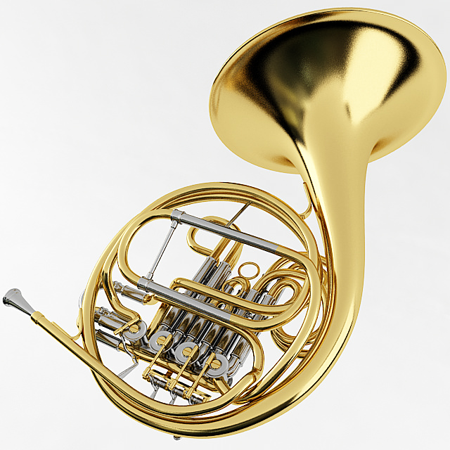 French Horn 3D model_4