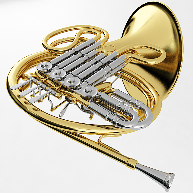 French Horn 3D model_2