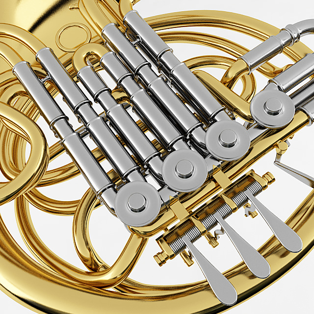 French Horn 3D model_5
