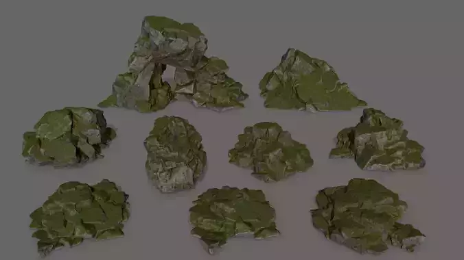 rocks rock with grass