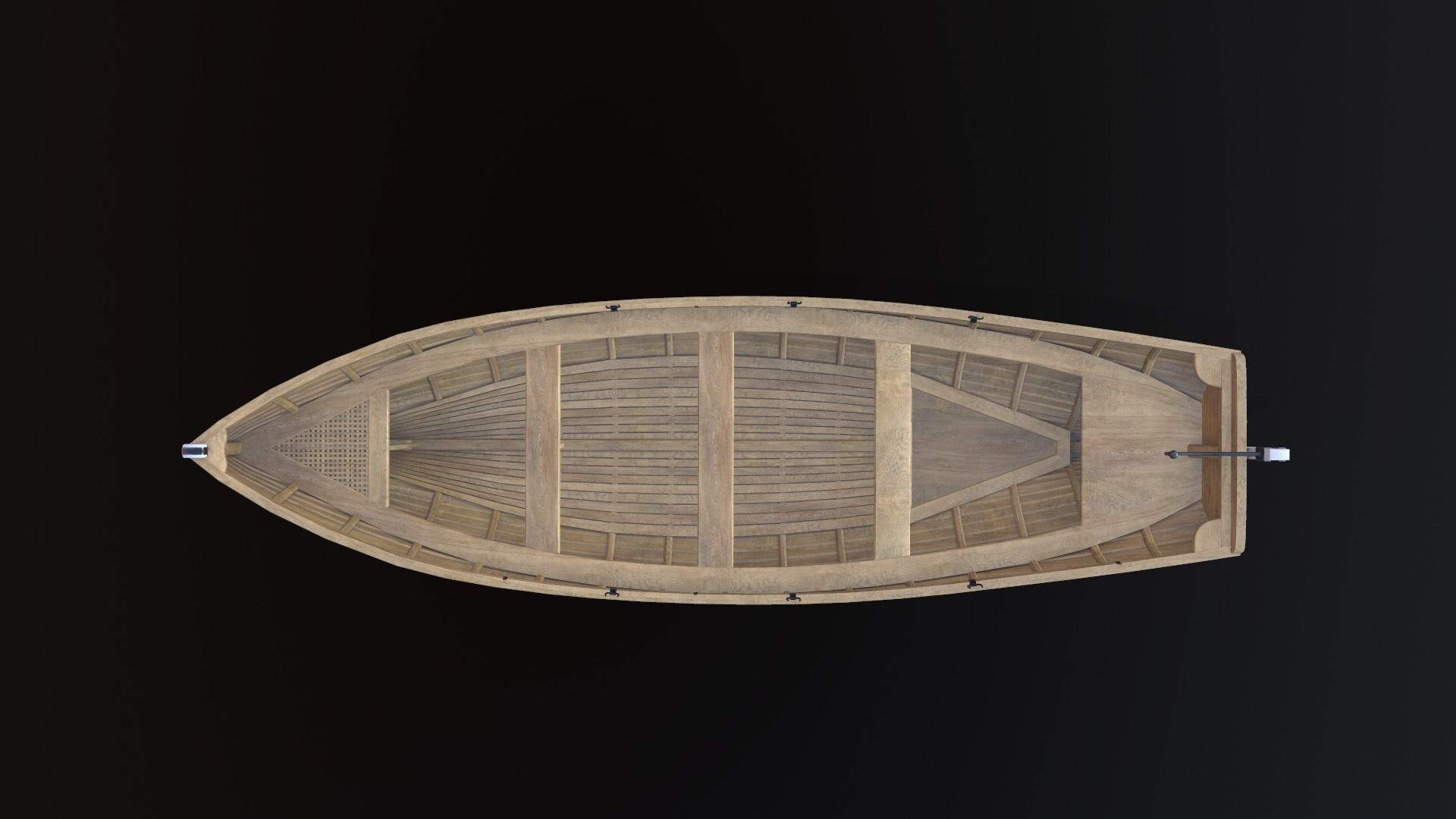 Wooden boat Yal-6 Low-poly 3D model_8