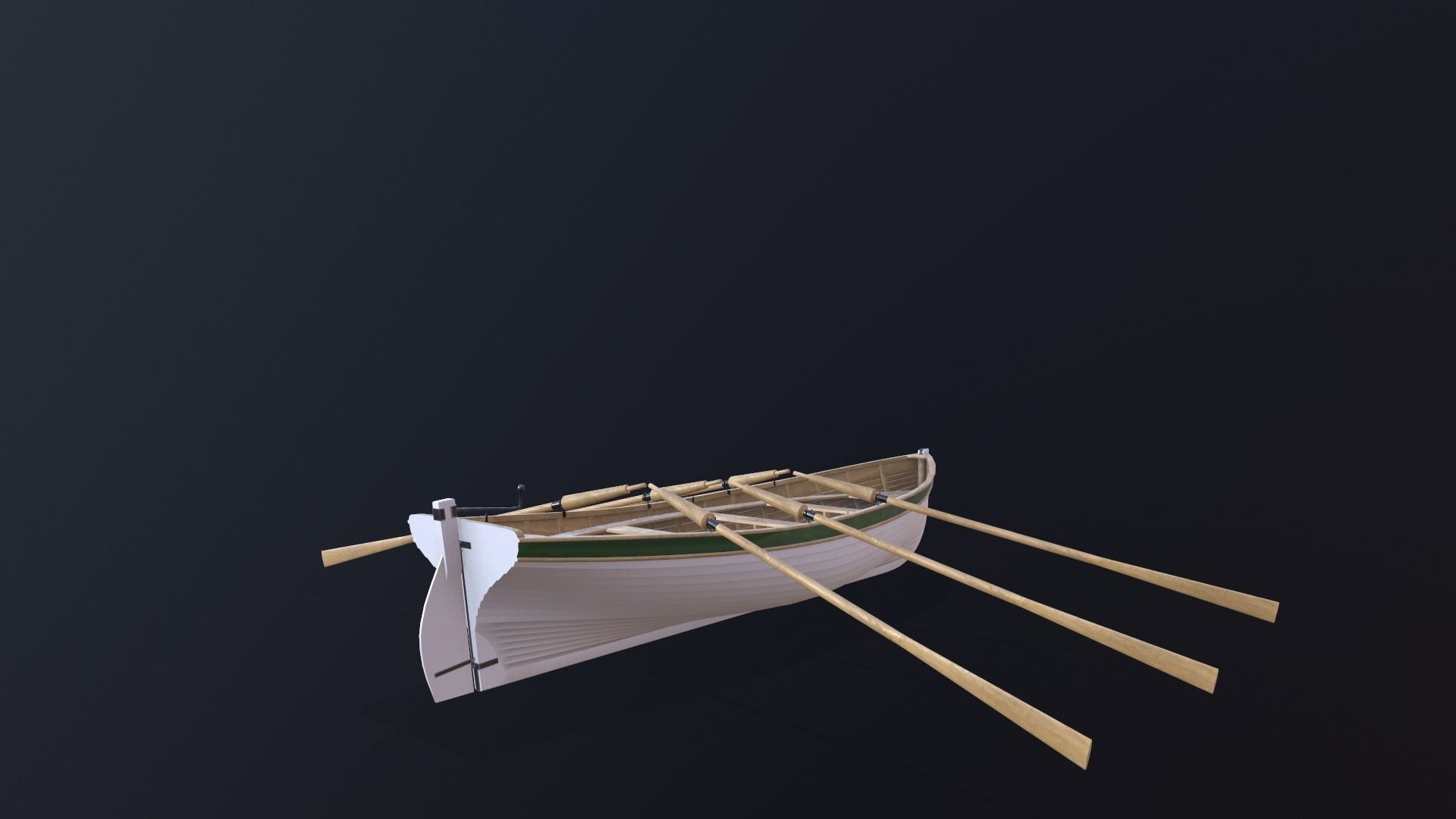Wooden boat Yal-6 Low-poly 3D model_6