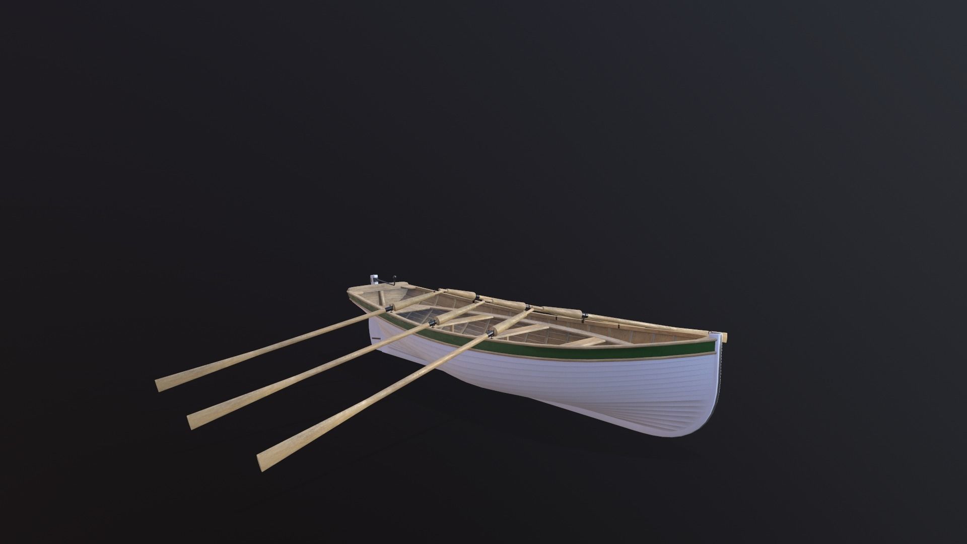 Wooden boat Yal-6 Low-poly 3D model_5