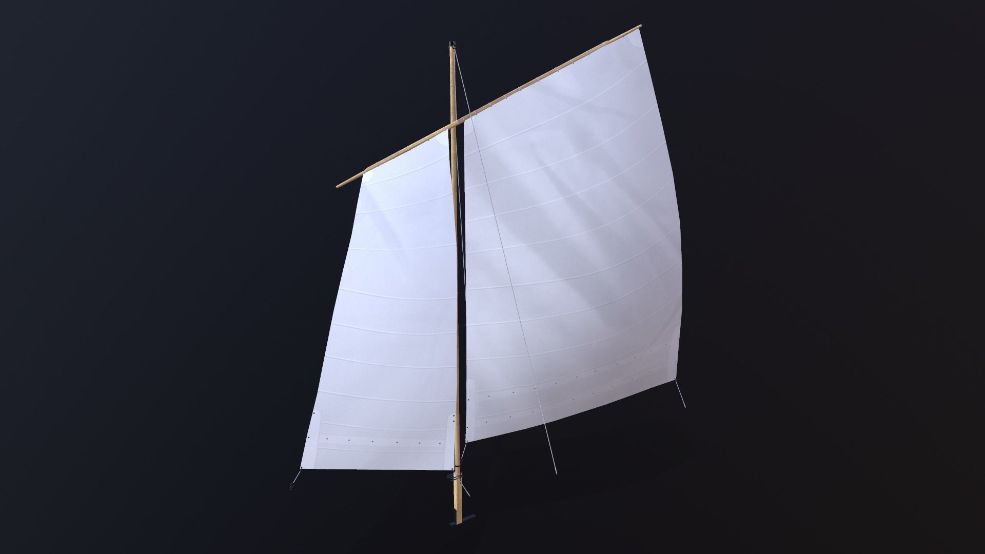 Wooden boat Yal-6 Low-poly 3D model_10