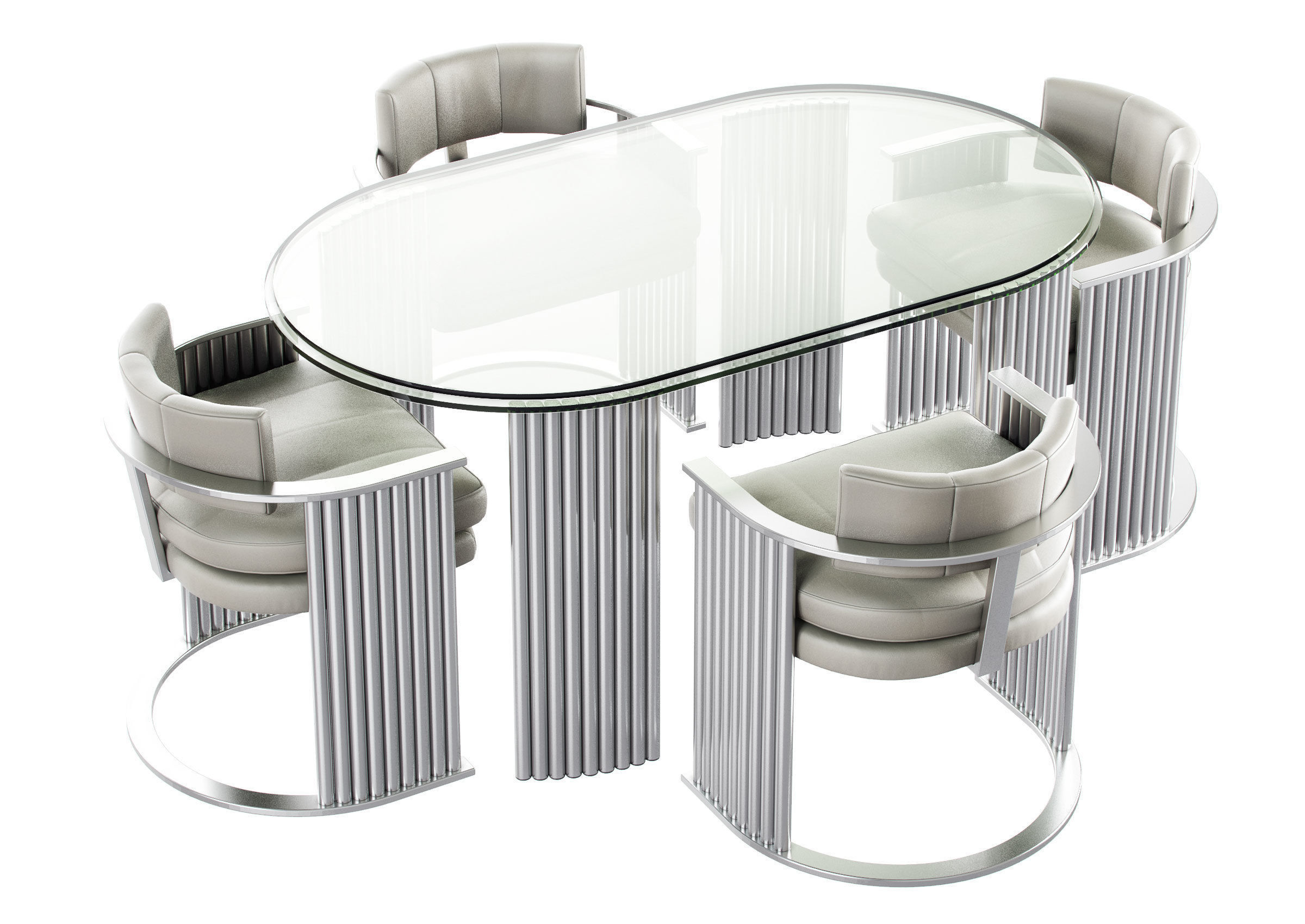 ArmChairs and Dining Table by Milo Baughman 3D model_0
