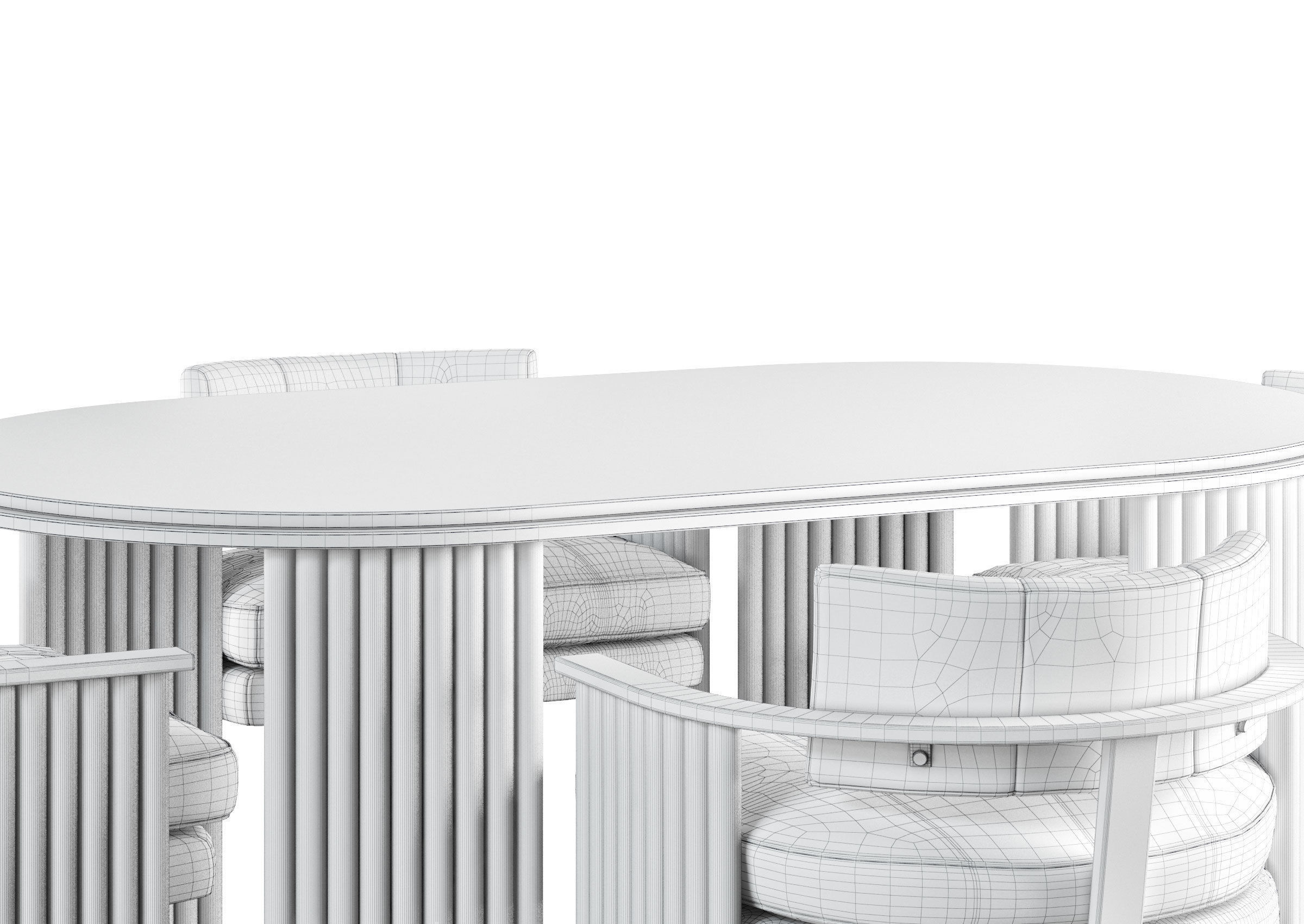 ArmChairs and Dining Table by Milo Baughman 3D model_5