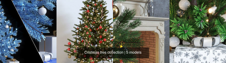 Cristmas tree collection 3D Model Pack