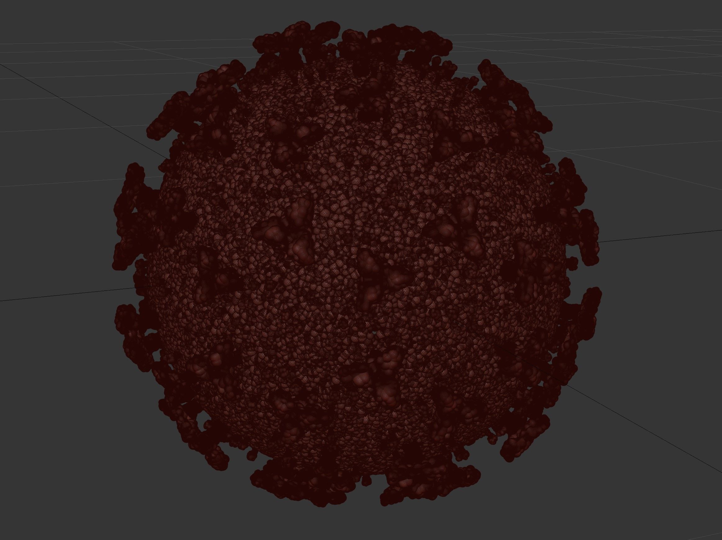 Covid 19  Virus Cell 3D model_3