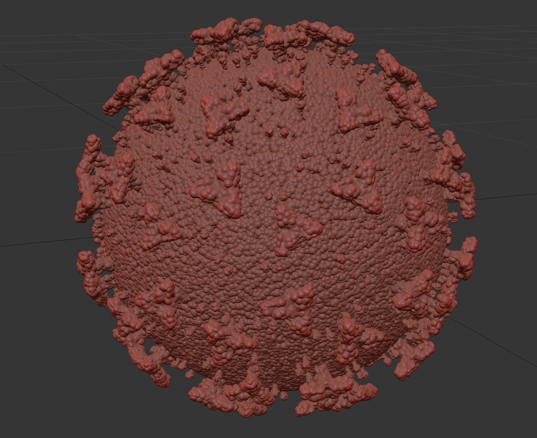 Covid 19  Virus Cell 3D model_2